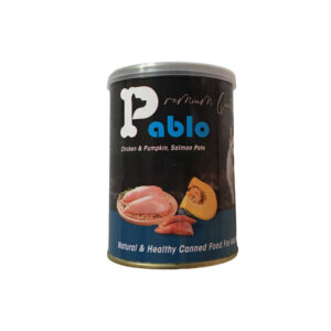 کنسرو گربه برند Pablo طعم مرغ و سالمون و کدو 800 گرم
