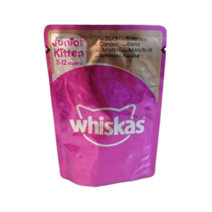 پوچ گربه برند whiskas ویسکاس طعم اردک برای بچه گربه - 85 گرم