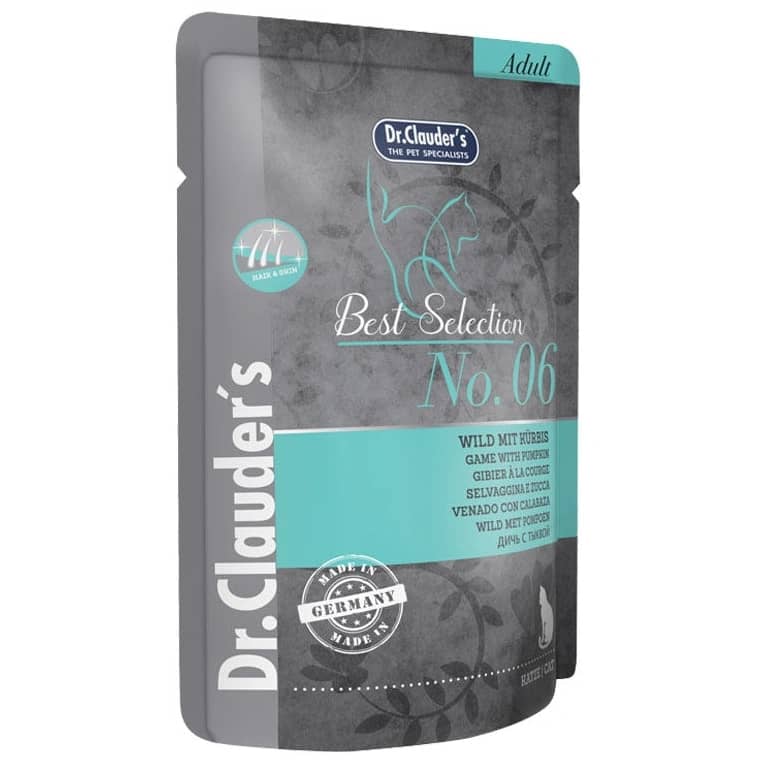 پوچ گربه دکترکلادرز، طعم گوشت شکار و کدو حلوایی، ۸۵گرمی